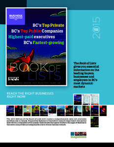 2015  THE BUSINESS IN VANCOUVER 2014 BOOK OF LISTS 2014