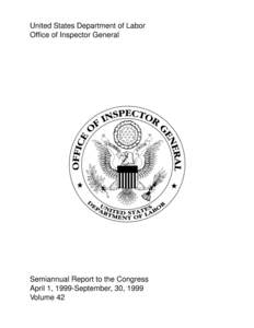 Semiannual Report to Congress April 1, September 30, 1999