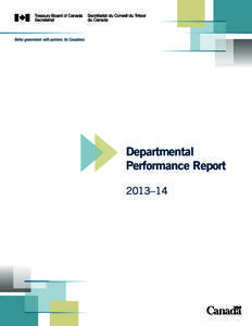 Departmental Performance Report 2013–14 Departmental Performance Report