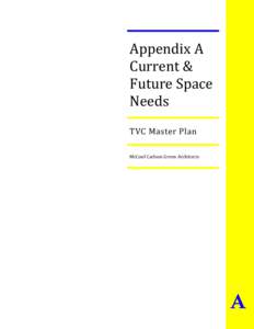 Appendix A  Current &  Future Space  Needs  TVC Master Plan  McCool Carlson Green Architects 