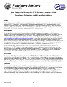 LCFS Advisory[removed]Final