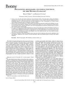 American Journal of Botany 99(5): 933–[removed]PHYLOGENETICS, BIOGEOGRAPHY, AND STAMINAL EVOLUTION IN