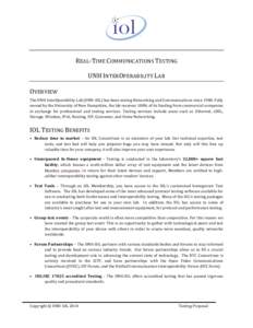   	
   	
      REAL-­‐TIME	
  COMMUNICATIONS	
  TESTING	
  