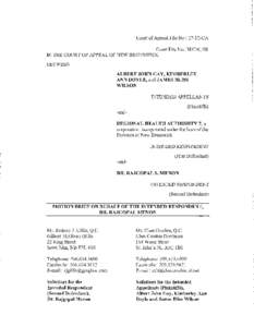 Court of Appeal File No.: 27-12-CA Court File No.: N/C[removed]IN THE COURT OF APPEAL OF NEW BRUNSWICK BETWEEN  ALBERT JOHN GAY, KIMBERLEY