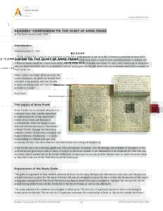 www.annefrank.com  READERS’ COMPANION TO THE DIARY OF ANNE FRANK © The Anne Frank Center USA  Introduction
