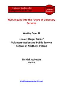 NCIA Inquiry into the Future of Voluntary Services Working Paper 14  Lenin’s Useful Idiots?