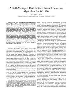 1  A Self-Managed Distributed Channel Selection