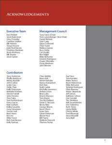 Acknowledgements  Executive Team Management Council