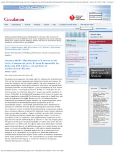 Abstract 10693: Identification of Lunasin as the Active Component in Soy Protein Responsible for Reducing LDL Cholesterol and Risk of Cardiovascular Disease -- Galvez): A10693 -- Circulation