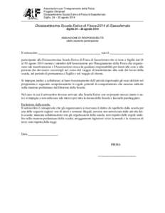 Associazione per l’Insegnamento della Fisica Progetto Olimpiadi Diciassettesima Scuola Estiva di Fisica di Sassoferrato Sigillo, 24 – 30 agosto[removed]Diciassettesima Scuola Estiva di Fisica 2014 di Sassoferrato