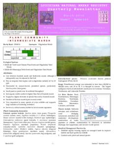 LOUISIANA NATURAL AREAS REGISTRY  Quarterly Newsletter M a r c h Volume 7