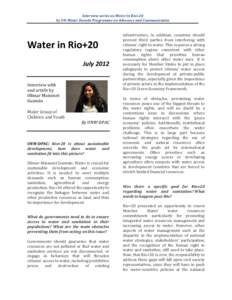 United Nations observances / Water for Life Decade / Hygiene / Aquatic ecology / UN-Water / Water resources / Sanitation / Human rights / World Water Day / Water / United Nations / Health