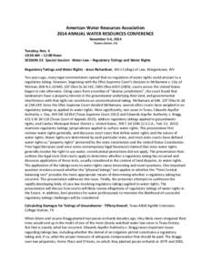 Regulatory taking / Aquatic ecology / Water management / Real property law / Water right / Eminent domain / Clean Water Act / Nollan v. California Coastal Commission / Water resources / Water / Law / Property law