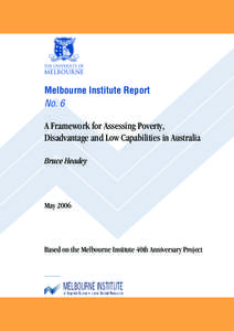 DIMENSIONS OF POVERTY, DISADVANTAGE AND LOW CAPABILITIES: CONCEPTS AND PRELIMINARY RESULTS