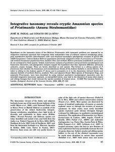 Integrative taxonomy reveals cryptic Amazonian species of Pristimantis (Anura: Strabomantidae)