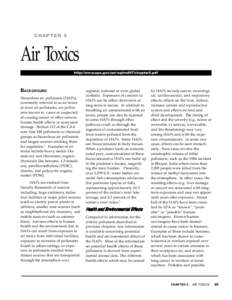 NATIONAL AIR QUALITY AND EMISSIONS TRENDS REPORT, 1997  CHAPTER 5 Air Toxics http://www.epa.gov/oar/aqtrnd97/chapter5.pdf