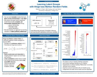 http://linqs.cs.umd.edu  I Learning Latent Groups with Hinge-loss Markov Random Fields