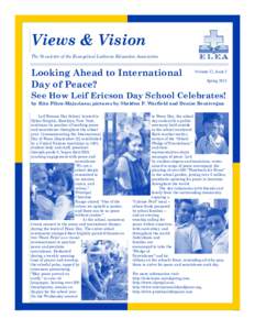 Views & Vision The Newsletter of the Evangelical Lutheran Education Association Looking Ahead to International Day of Peace?