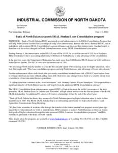 INDUSTRIAL COMMISSION OF NORTH DAKOTA Jack Dalrymple Governor  Wayne Stenehjem