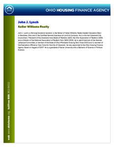 OHIO HOUSING FINANCE AGENCY John J. Lynch Keller Williams Realty web www.ohiohome.org tollfree[removed]