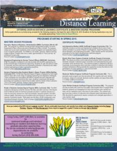 NPS Fleet Concentration Areas QUARTERLY NEWSLETTER NAVAL POSTGRADUATE SCHOOL– January 2015 Distance Learning