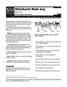 Waistbands Made Easy Guide C-234 Revised by Robin C. Mack-Haynes1 Cooperative Extension Service • College of Agricultural, Consumer and Environmental Sciences This publication is scheduled to be updated and reissued 6/