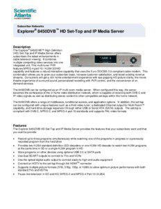 Explorer 8450DVB HD Set-Top and IP Media Server[removed]