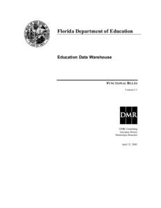 Florida Department of Education  Education Data Warehouse FUNCTIONAL RULES Version 5.1