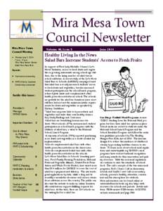Mira Mesa Town Council Newsletter Mira Mesa Town Council Meeting  Volume 40, Issue 5