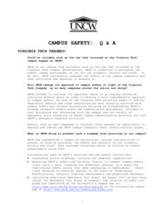 University of North Carolina Wilmington / Law enforcement / North Carolina / Campus police / Virginia Tech massacre / Student affairs / Academia / American Association of State Colleges and Universities / Association of Public and Land-Grant Universities / University of North Carolina