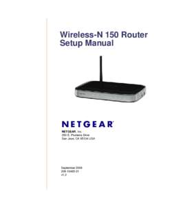 Wireless-N 150 Router Setup Manual NETGEAR, Inc. 350 E. Plumeria Drive San Jose, CAUSA