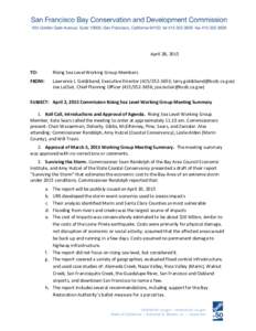 April 2, 2015 Commission Rising Seal Level Working Group and Meeting summary