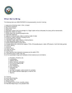 Microsoft Word - What Not to Bring.doc