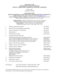 Clinical Laboratory Improvement Amendments / Healthcare in the United States / Safety / Kaiser Permanente / Medical laboratory scientist / Richmond /  California / Health department / Hamill / Medicine / Pathology / Health