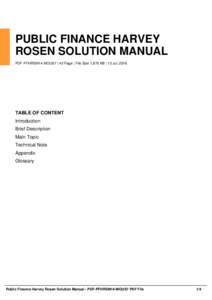 PUBLIC FINANCE HARVEY ROSEN SOLUTION MANUAL PDF-PFHRSM14-MOUS7 | 43 Page | File Size 1,870 KB | 13 Jul, 2016 TABLE OF CONTENT Introduction