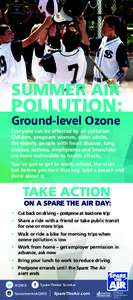 SUMMER AIR  POLLUTION: Ground-level Ozone  Everyone can be affected by air pollution.