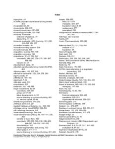   Index Absorption, 40 ACAPM (adjusted capital asset pricing model), 563 Acceptable risk, 96