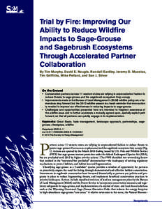 Trial by Fire: Improving Our Ability to Reduce Wildfire Impacts to Sage-Grouse and Sagebrush Ecosystems Through Accelerated Partner Collaboration