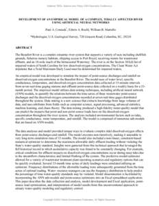 National TMDL Science and Policy 2003 Specialty Conference  DEVELOPMENT OF AN EMPIRICAL MODEL OF A COMPLEX, TIDALLY AFFECTED RIVER USING ARTIFICIAL NEURAL NETWORKS  Paul A. Conrads*, Edwin A. Roehl, William B. Martello