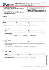 International (Outside North America)  I n t L FLaw Firm Membership Application