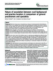 McGrail et al. BMC Health Services Research 2011, 11:63 http://www.biomedcentral.com[removed]RESEARCH ARTICLE  Open Access