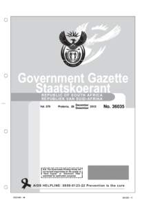 Government Gazette Staatskoerant R EPU B LI C OF S OUT H AF RICA REPUBLIEK VAN SUID-AFRIKA  Vol. 570