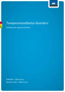 Temporomandibular disorders – ACC7121
