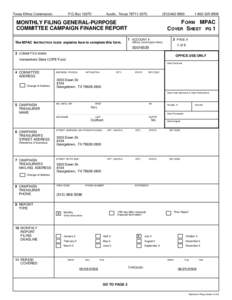 Texas Ethics Commission  P.O.Box[removed]Austin, Texas[removed]