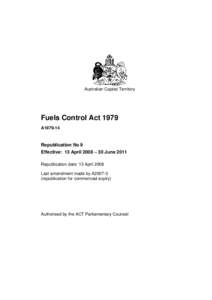 Australian Capital Territory  Fuels Control Act 1979 A1979-14  Republication No 9