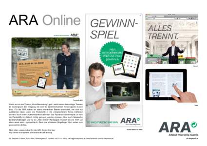 ARA Online  ALLES TRENNT.  Banner