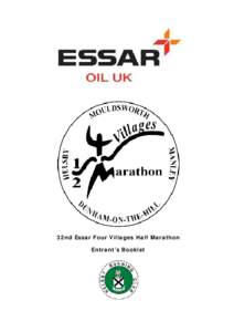 32nd Essar Four Villages Half Marathon Entrant’s Booklet