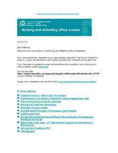 Nursing and midwifery office newsletter June 2012