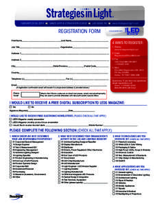 SANDS EXPO & CONVENTION CENTER  LAS VEGAS, NV REGISTRATION FORM