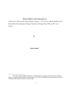 Monetary economics / Monetary policy / Monetarists / Inflation / Monetarism / Federal Reserve System / Allan Meltzer / Richard Timberlake / Central bank / Economics / Macroeconomics / Money